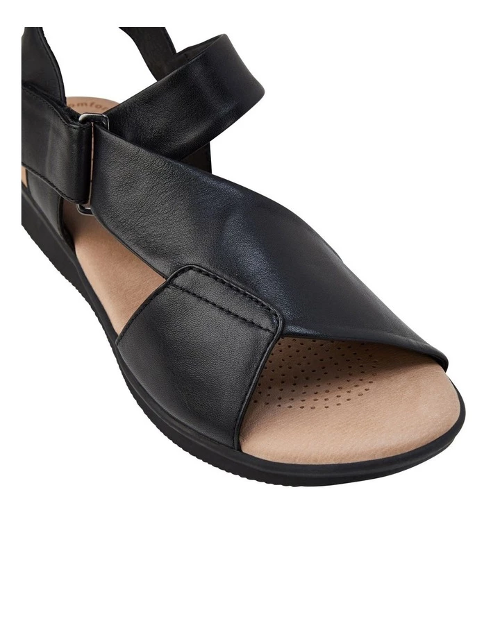 Hush Puppies Nizki Black Leather Sandal 2 Hush Puppies Nizki Black Leather Sandal - Image 2