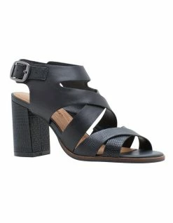 Hush Puppies Sunrise Black Lizard Sandal -Deals Shoes Store 857504620 3 720x928