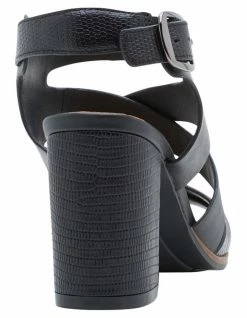 Hush Puppies Sunrise Black Lizard Sandal -Deals Shoes Store 857504620 5 720x928