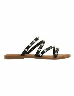 Ravella Carnival Black Smooth Sandals