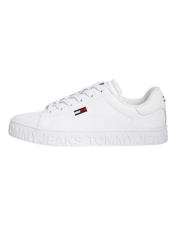 Tommy Hilfiger Embossed White Leather Sole Trainers 1 Tommy Hilfiger Embossed White Leather Sole Trainers