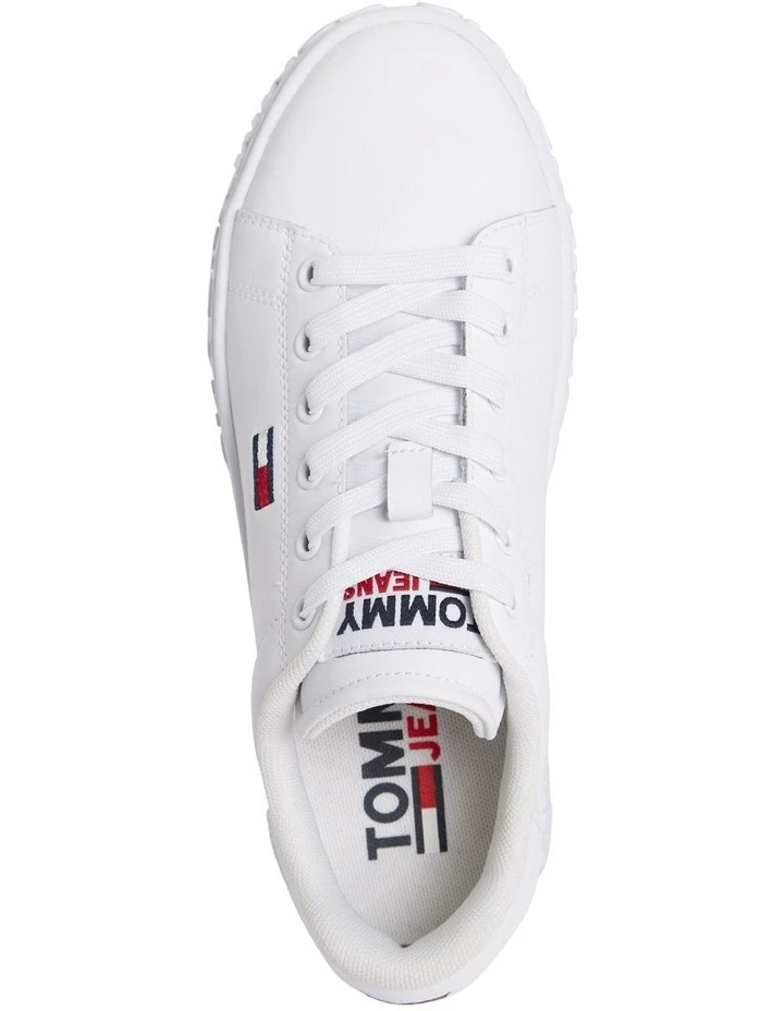 Tommy Hilfiger Embossed White Leather Sole Trainers 3 Tommy Hilfiger Embossed White Leather Sole Trainers - Image 3