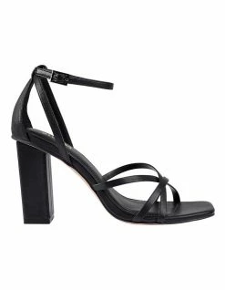 Siren Lucas Black Kid Leather Sandal