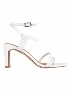 Siren Kianna White Kid Leather Sandal