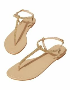 Seed Heritage Kaia Beaded Gold Flat Sandal -Deals Shoes Store 859558690 3 720x928