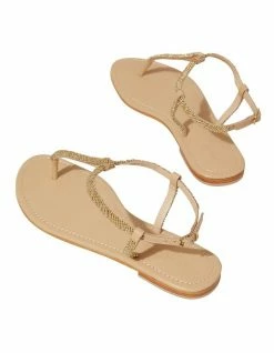 Seed Heritage Kaia Beaded Gold Flat Sandal -Deals Shoes Store 859558690 4 720x928