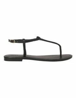 Seed Heritage Kaia Beaded Black Flat Sandal