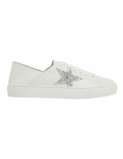 Jane Debster Rocket White/Silver Glitter Sneakers