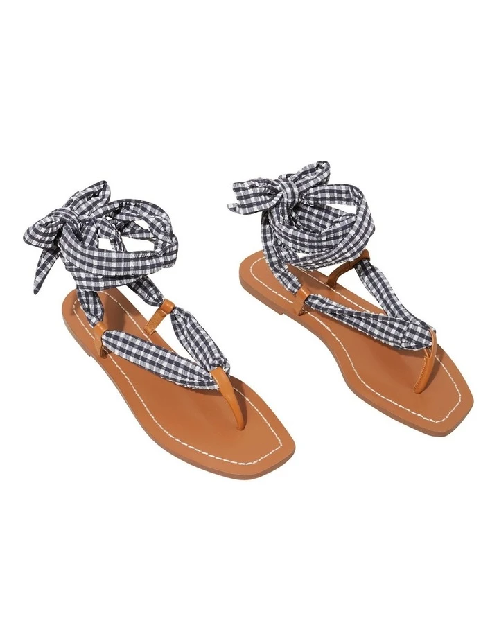 Seed Heritage Skye Navy Tie Up Sandal 3 Seed Heritage Skye Navy Tie Up Sandal - Image 3