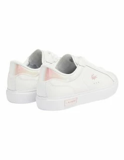 Lacoste Powercourt White/Light Pink Leather Trainers -Deals Shoes Store 861299470 3 720x928