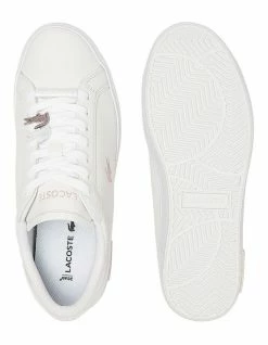 Lacoste Powercourt White/Light Pink Leather Trainers -Deals Shoes Store 861299470 4 720x928