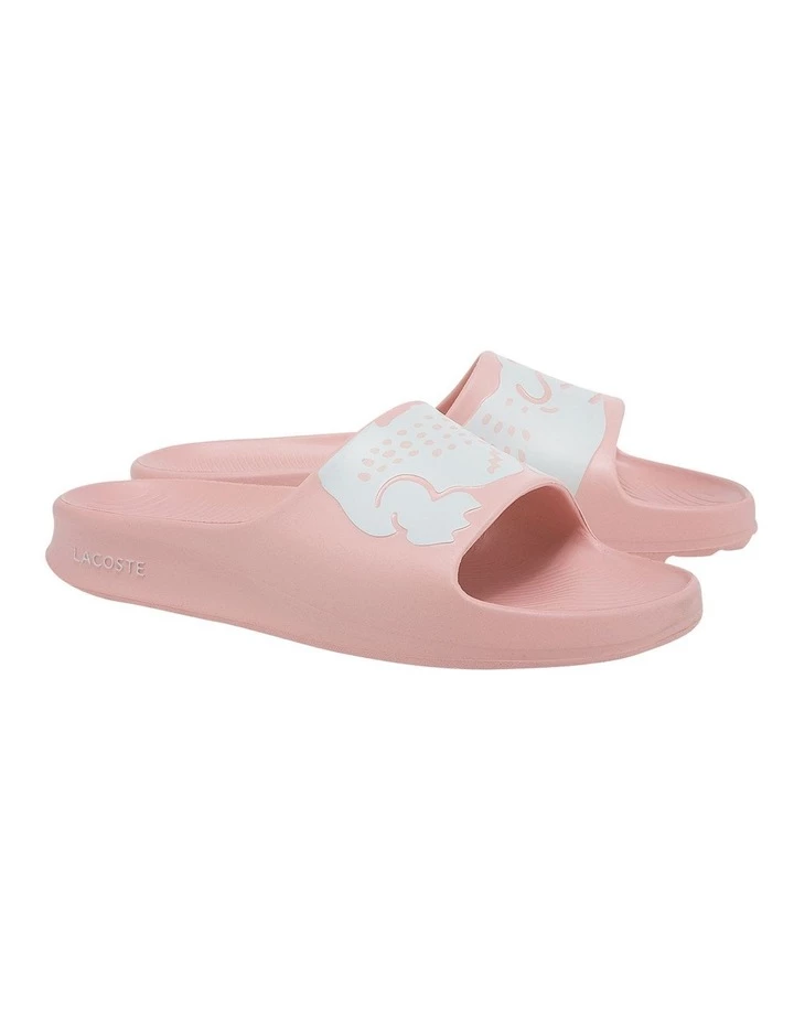 Lacoste Croco 2.0 Pink/White Synthetic Print Slides 2 Lacoste Croco 2.0 Pink/White Synthetic Print Slides - Image 2