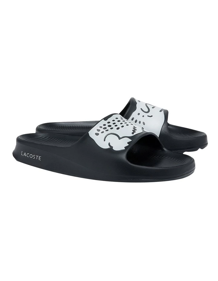 Lacoste Croco 2.0 Black/White Synthetic Print Slides 2 Lacoste Croco 2.0 Black/White Synthetic Print Slides - Image 2