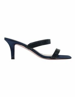 Pink Inc Imogen Navy Satin Sandals
