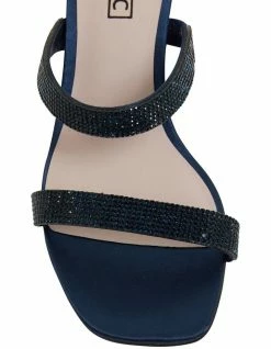 Pink Inc Imogen Navy Satin Sandals -Deals Shoes Store 861432310 5 720x928