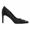 Alan Pinkus Ruby Black Satin Heeled Shoes