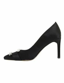 Alan Pinkus Ruby Black Satin Heeled Shoes -Deals Shoes Store 861437170 3 720x928