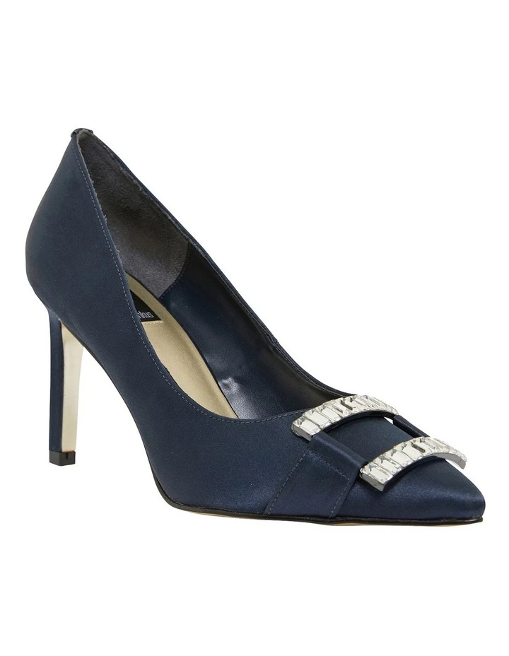 Alan Pinkus Madison Navy Fabric Heeled Shoes 2 Alan Pinkus Madison Navy Fabric Heeled Shoes - Image 2