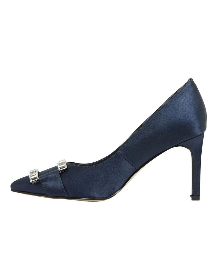 Alan Pinkus Madison Navy Fabric Heeled Shoes 3 Alan Pinkus Madison Navy Fabric Heeled Shoes - Image 3