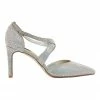 Alan Pinkus Madison Silver Fabric Heeled Shoes