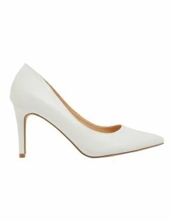 Ravella Wild White Smooth Heeled Shoes