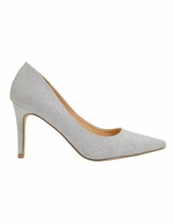 Ravella Wild Silver Glitter Heeled Shoes