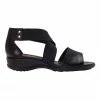 Wide Steps Chester Black Glove Sandals
