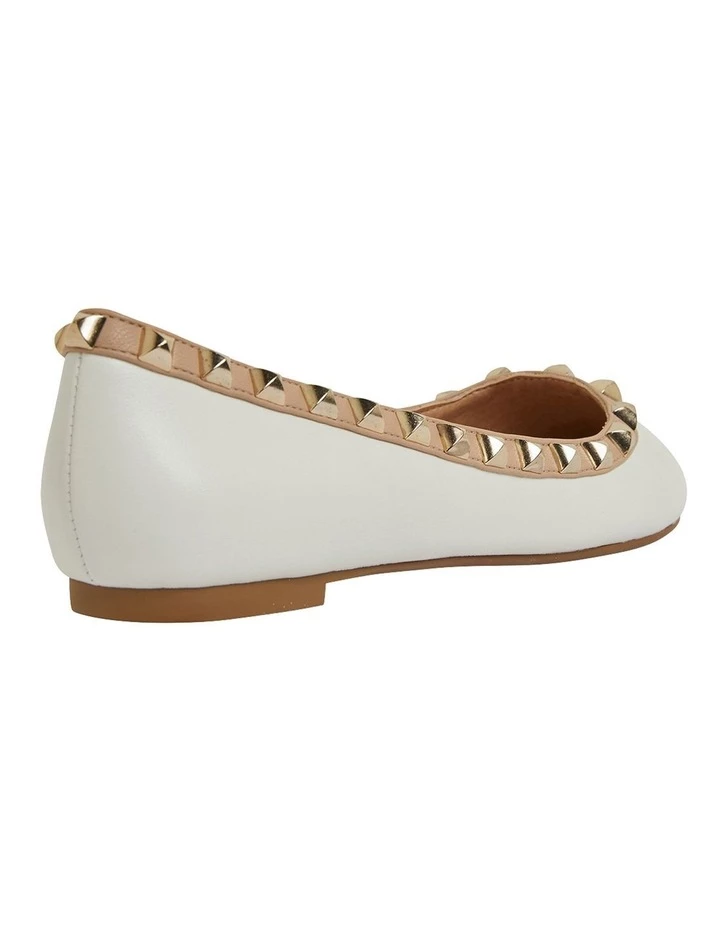 Pink Inc Iggy White Kid/Nude Flat Shoes 4 Pink Inc Iggy White Kid/Nude Flat Shoes - Image 4