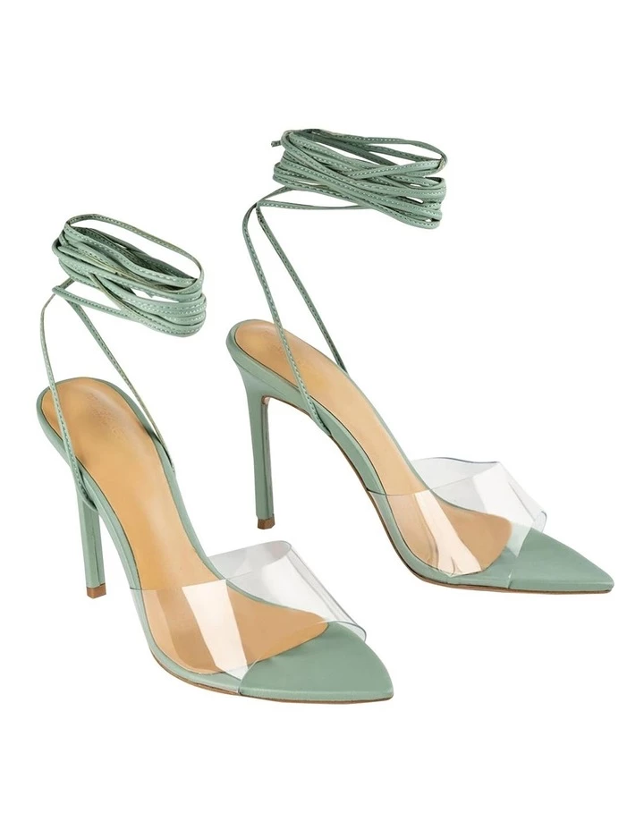 Tony Bianco Mistique Clear Vinylite/Mint Nappa Heels 2 Tony Bianco Mistique Clear Vinylite/Mint Nappa Heels - Image 2