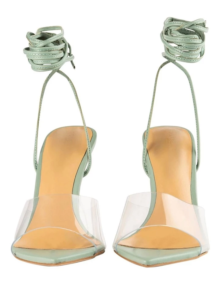 Tony Bianco Mistique Clear Vinylite/Mint Nappa Heels 6 Tony Bianco Mistique Clear Vinylite/Mint Nappa Heels - Image 6