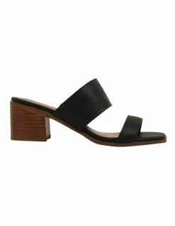 Ravella Edge Black Smooth Sandals