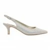 Alan Pinkus Teagan Silver Fabric Heeled Shoes