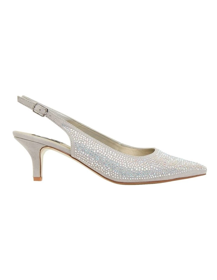Alan Pinkus Teagan Silver Fabric Heeled Shoes 1 Alan Pinkus Teagan Silver Fabric Heeled Shoes