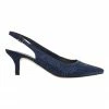 Alan Pinkus Teagan Navy Fabric Heeled Shoes