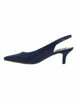 Alan Pinkus Teagan Navy Fabric Heeled Shoes -Deals Shoes Store 866104390 3 720x928