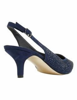 Alan Pinkus Teagan Navy Fabric Heeled Shoes -Deals Shoes Store 866104390 4 720x928