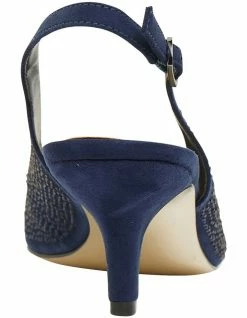 Alan Pinkus Teagan Navy Fabric Heeled Shoes -Deals Shoes Store 866104390 5 720x928