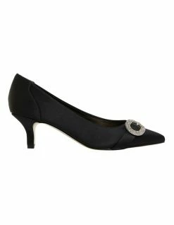 Alan Pinkus Tina Black Satin Heeled Shoes