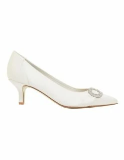 Alan Pinkus Tina Ivory Satin Heeled Shoes