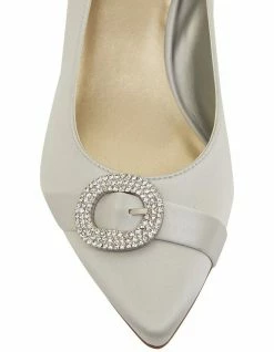 Alan Pinkus Tina Silver Satin Heeled Shoes -Deals Shoes Store 866104750 6 720x928