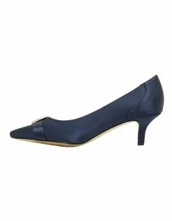 Alan Pinkus Tina Bright Navy Satin Heeled Shoes -Deals Shoes Store 866104840 3 720x928