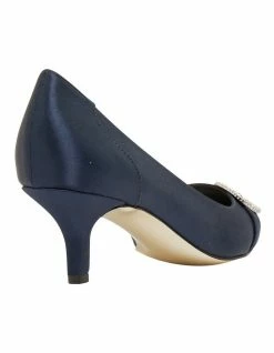 Alan Pinkus Tina Bright Navy Satin Heeled Shoes -Deals Shoes Store 866104840 4 720x928