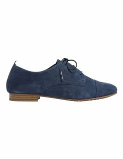 Sandler Utah Navy Nubuck Flat Shoes
