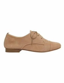 Sandler Utah Taupe Nubuck Flat Shoes