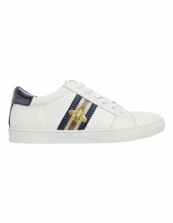 Jane Debster Belem White/Navy Nappa Sneakers