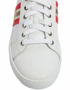 Jane Debster Belem White/Red Nappa Sneakers -Deals Shoes Store 870134950 6 720x928