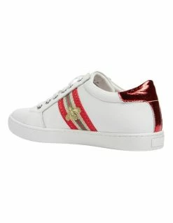 Jane Debster Belem White/Red Nappa Sneakers -Deals Shoes Store 870134950 7 720x928