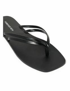 Forever New Marie Black Toe Post Slide