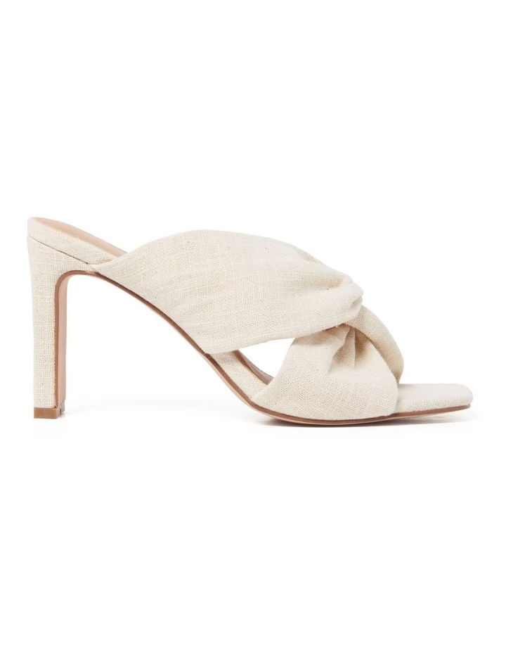 Forever New Jada Linen Knot White Mule Heel 1 Forever New Jada Linen Knot White Mule Heel