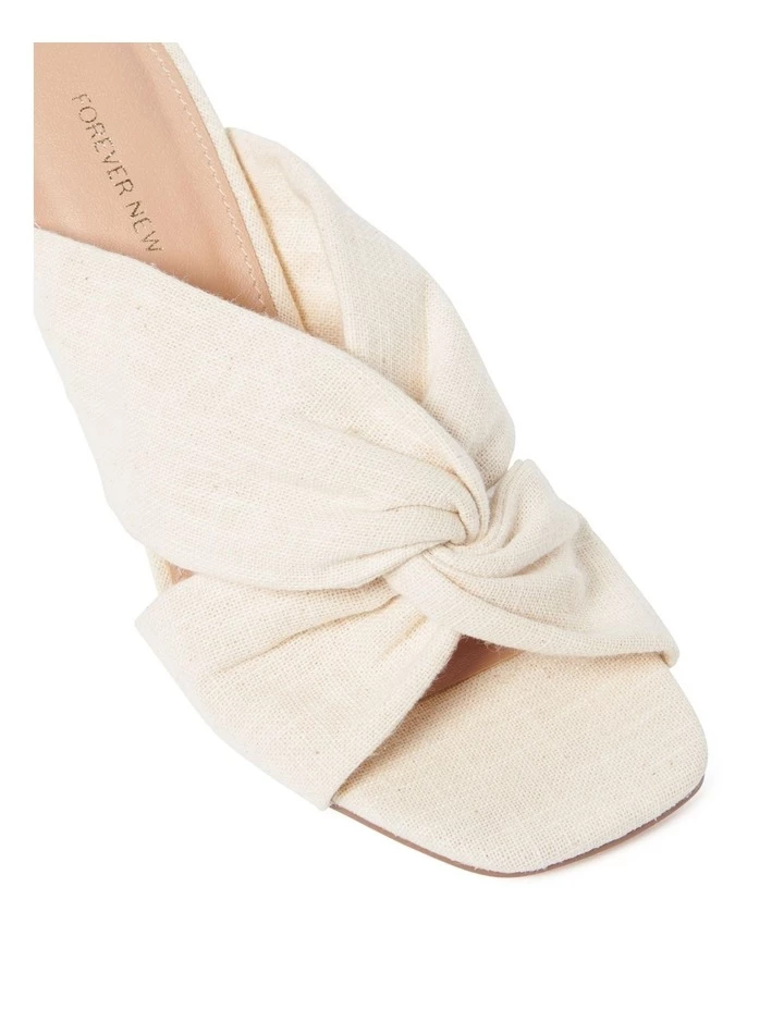 Forever New Jada Linen Knot White Mule Heel 2 Forever New Jada Linen Knot White Mule Heel - Image 2